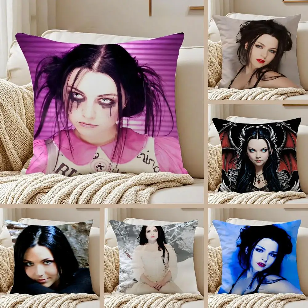 Gothic Band Evanescence Cushion Cover Pillowcase Anti-dustmite Invisible Zipper Short Plush Sofa Cushion
