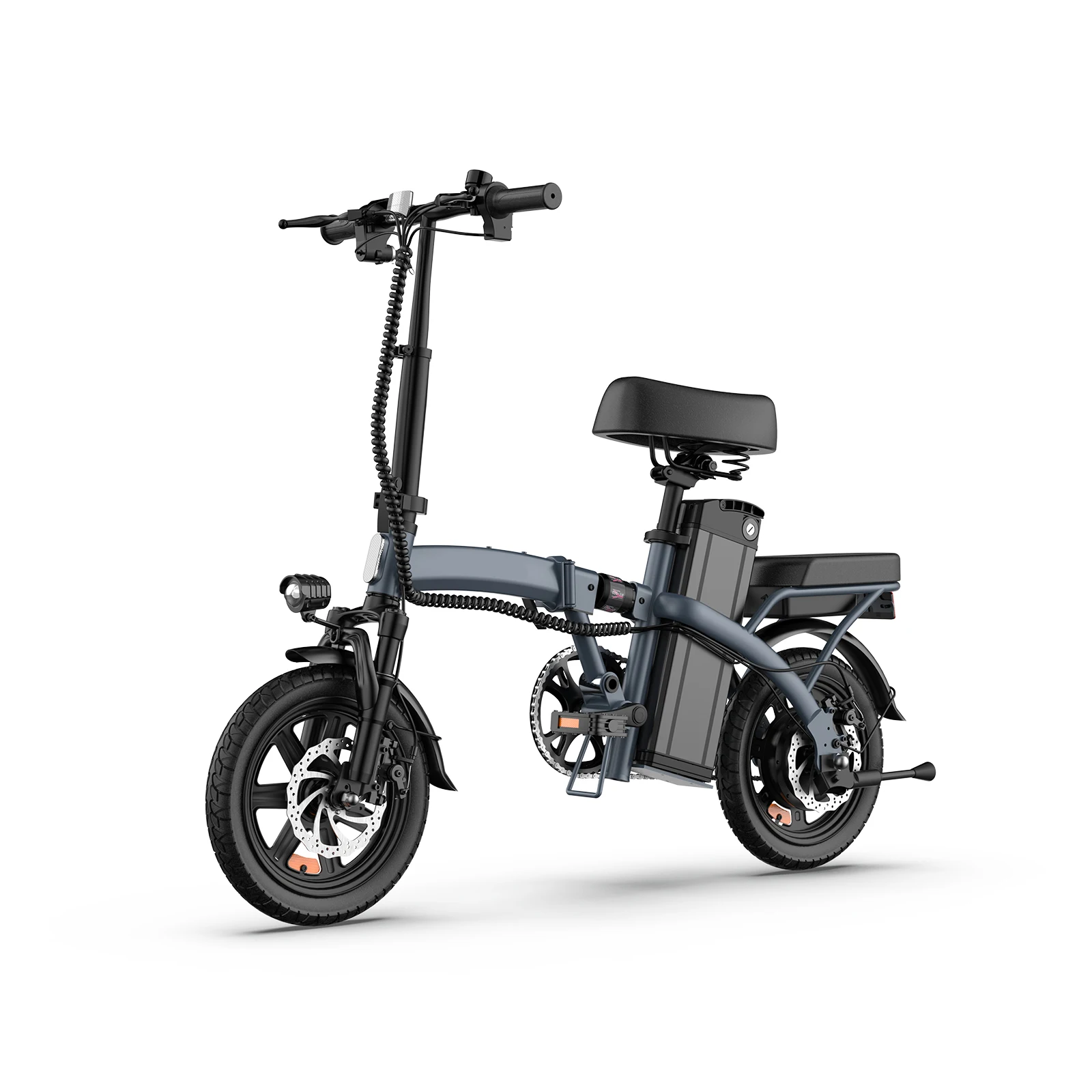 Vélo électrique pliable portable URLIFE F1L, moteur sans balais de 500 W, batterie au lithium amovible 48 V 7,8 Ah, vitesse maximale de 25 km/h, autonomie de 25 km, pneus compacts de 14 pouces, vélo électrique de ville pour trajets domicile-travail