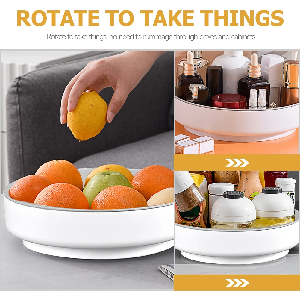 

Rotating Shelf Storage Box Large Capacity ABS Material Rotatable Design Makeup ganizer Bracket Cosmetics Holder Desktop Item