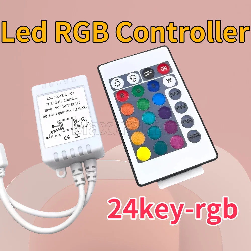 DC12V 24Keys Led RGB Control Box IR RF Remote Infrared Wireless Controller for 3528/2835/5050 LED Wireless SMD strip lights