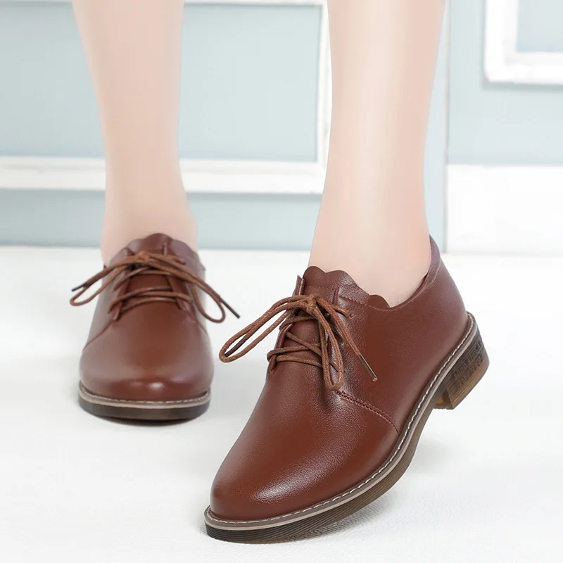 أحذية نسائية كاجوال بمقدمة مستديرة من أكسفورد دربي فستان حفلات للسيدات برباط علوي أحذية ترفيهية أحذية رياضية سهلة الارتداء
