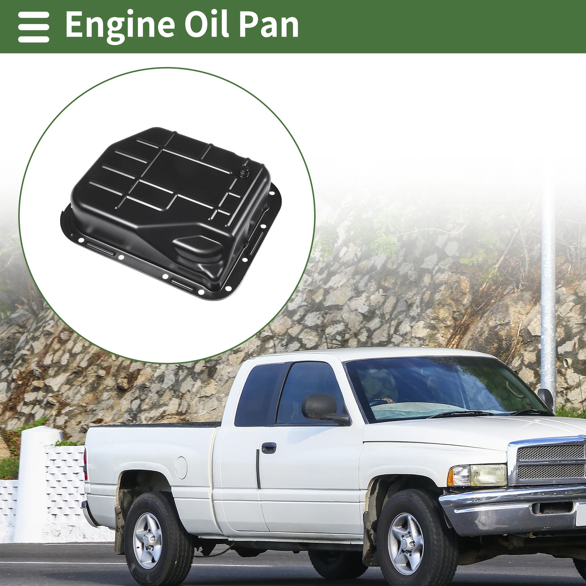 

UXCELL 1 Pc No.52118779AB Engine Oil Pan for Dodge for Ram 1500 1996-2001 Iron Black