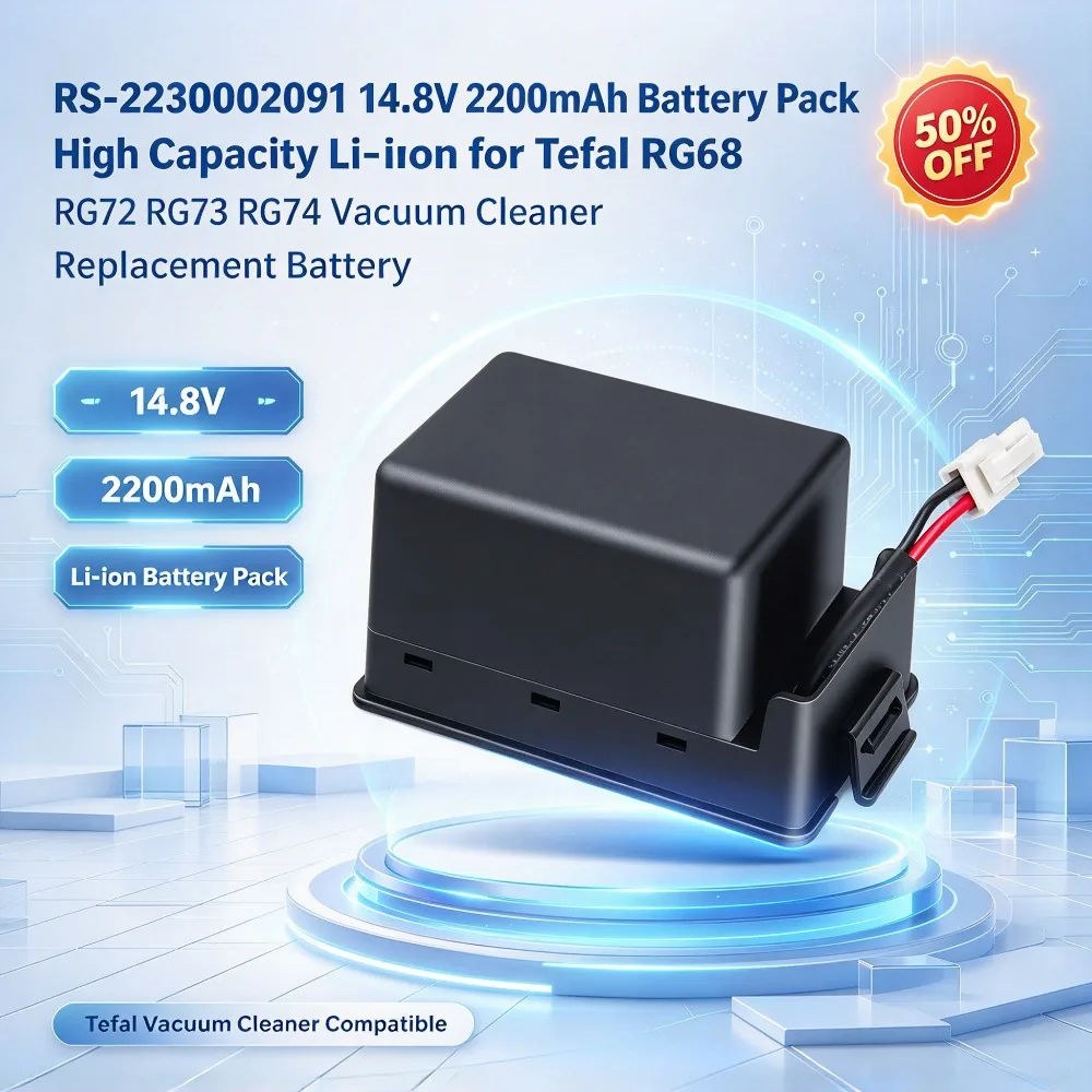 RS-2230002091 14.8V 2200mAh Battery Pack High Capacity Li-ion for Tefal RG68 RG72 RG73 RG74 Vacuum Cleaner Replacement Battery