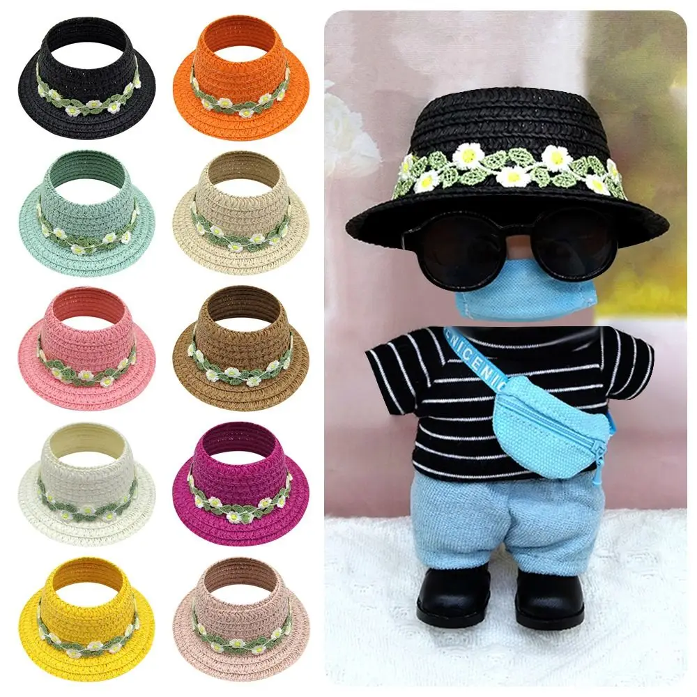 

15cm/17cm Size Mini Plush Doll Straw Hat Party Style Dress Up Accessories Camera Sitting Cute Design Sweetheart Strap Pants Doll