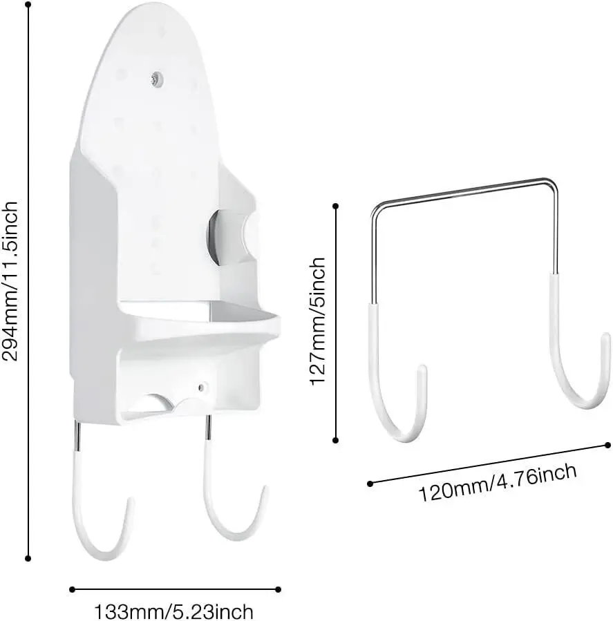 Wall Mounted Electric Iron Storage Rack Home Dryer Accessories Stand Heat-Resistant Rack Hanging Hook Ironing Board Holder