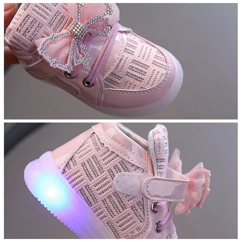 XUANMU Nové detské svietiace topánky Chlapci Dievčenské Protišmykové topánky Blikajúce svetlá Módne tenisky Batoľatá Malé deti LED tenisky Z0014_voghion.com