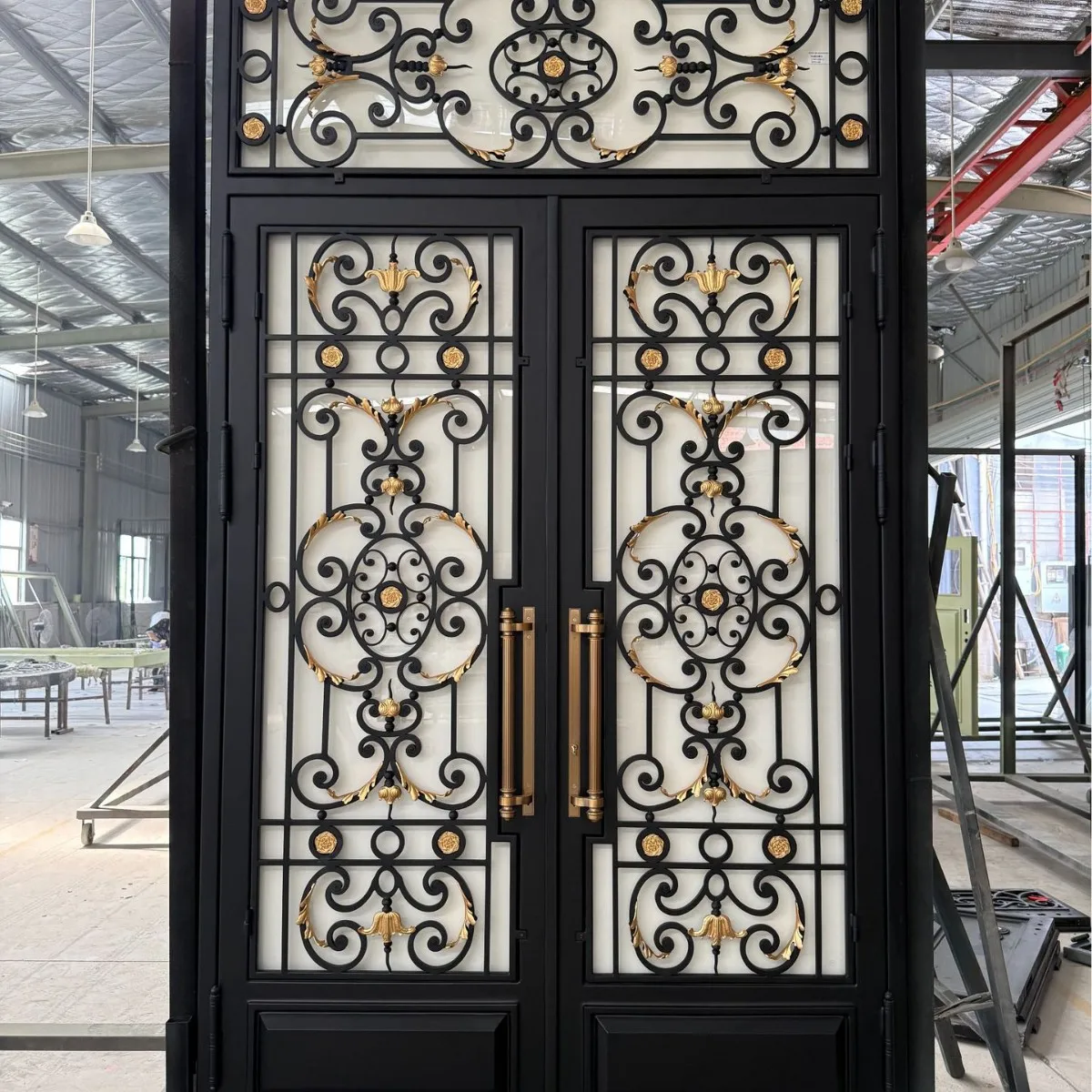 Customized walled courtyard door Outdoor yard Wrought iron double door Self-built garden door