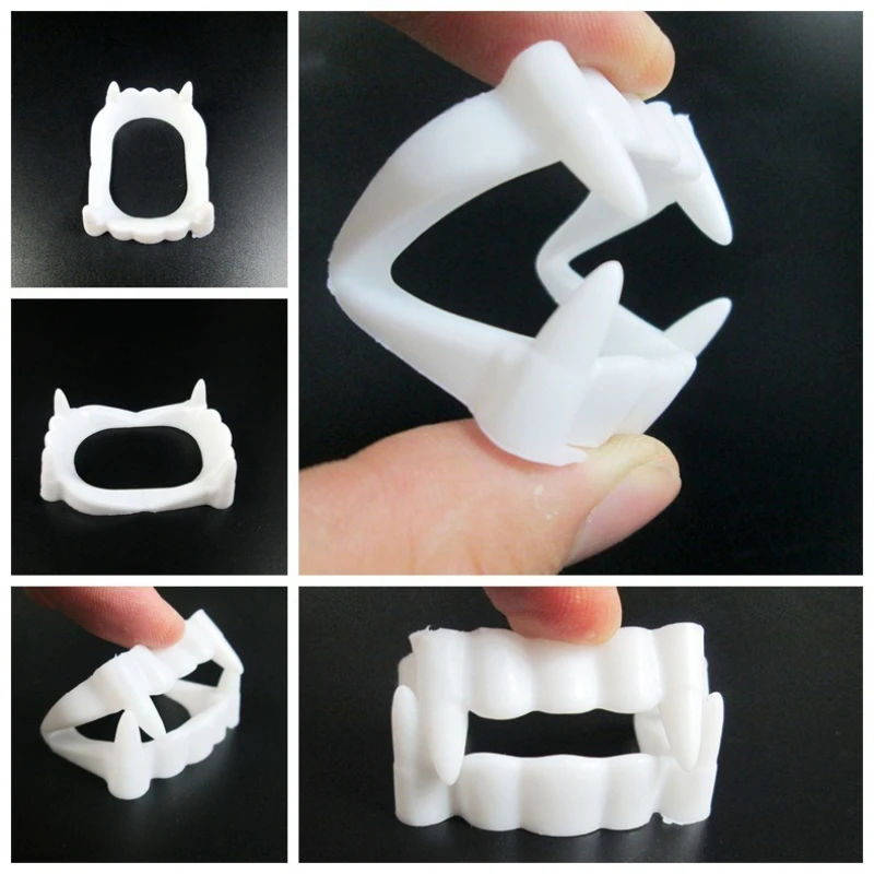 Retractable Vampire Fangs Fake Teeth Cosplay Monster Werewolf Zombie Teeth Horror Party Props Costume Accessories Wacky Toys