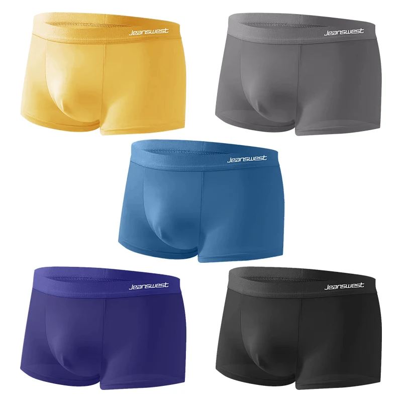 Bóxer de seda de hielo para hombre, ropa interior Sexy ultrafina, transpirable, de grafeno, L-5XL de verano, lote de 3 a 6 unidades