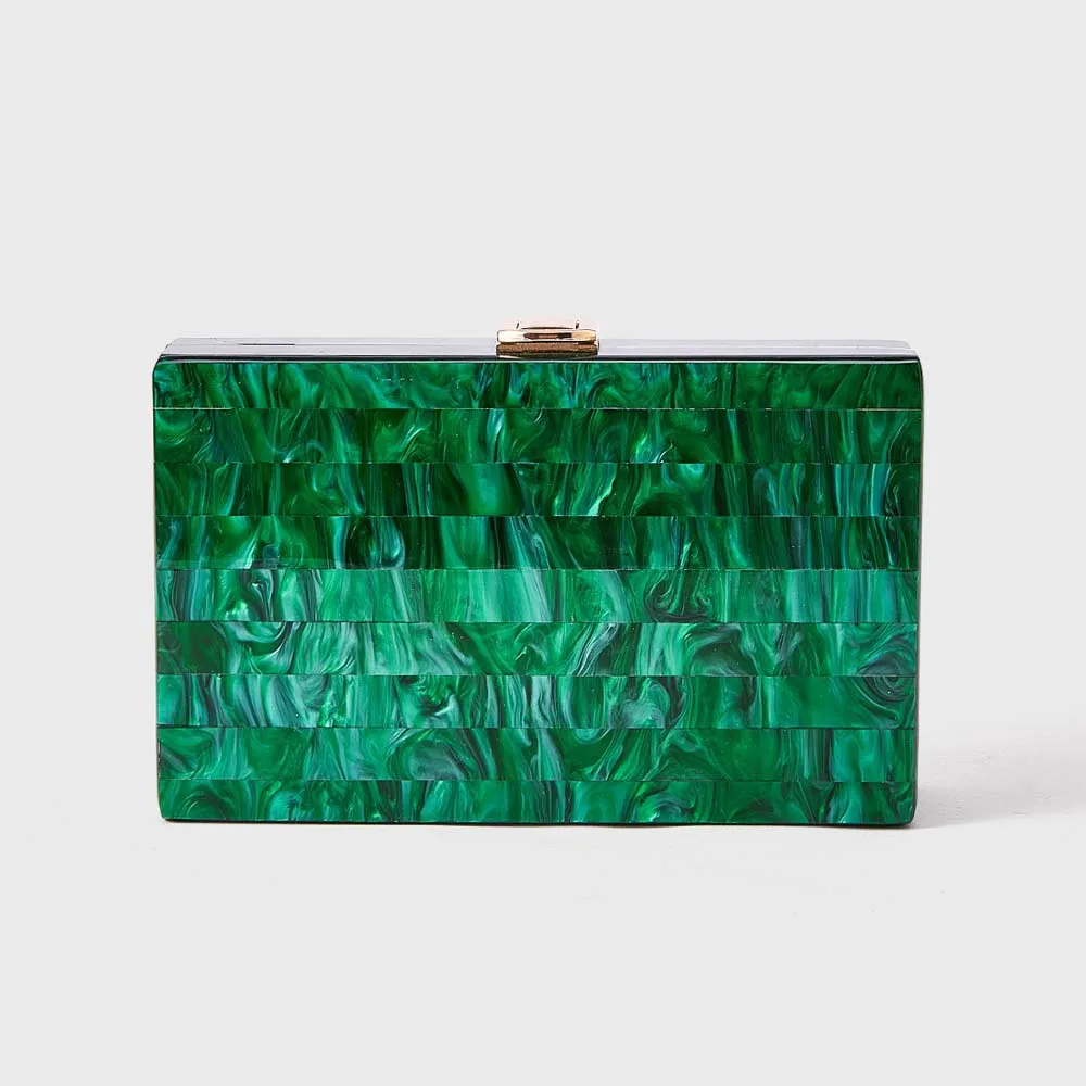 

Fashion Women Bag New Design Striped Pearl Acrylic Shoulder Crossbody Clutch Evening Party Purse