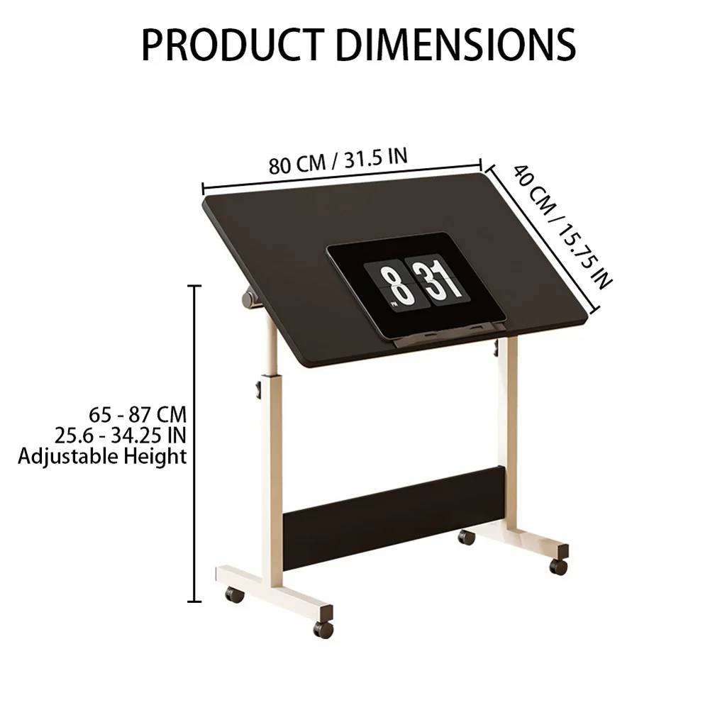 Small Standing Desk Adjustable Height Portable Mobile Stand Up Desk With Wheels Small Spaces Home Office Computer Workstations