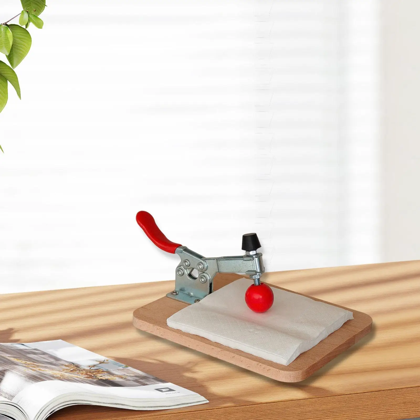 Modern Wooden Napkin Holder with Ball Weight Durable Table Paper Organizer for Cafe Restaurant Counter