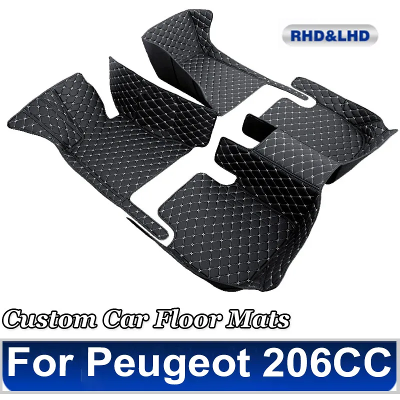 

Car Floor Mats For Peugeot 206CC 206 CC T16 2000~2008 Leather Mat Carpets Rugs Protective Pad Set Interior Parts Car Accessories