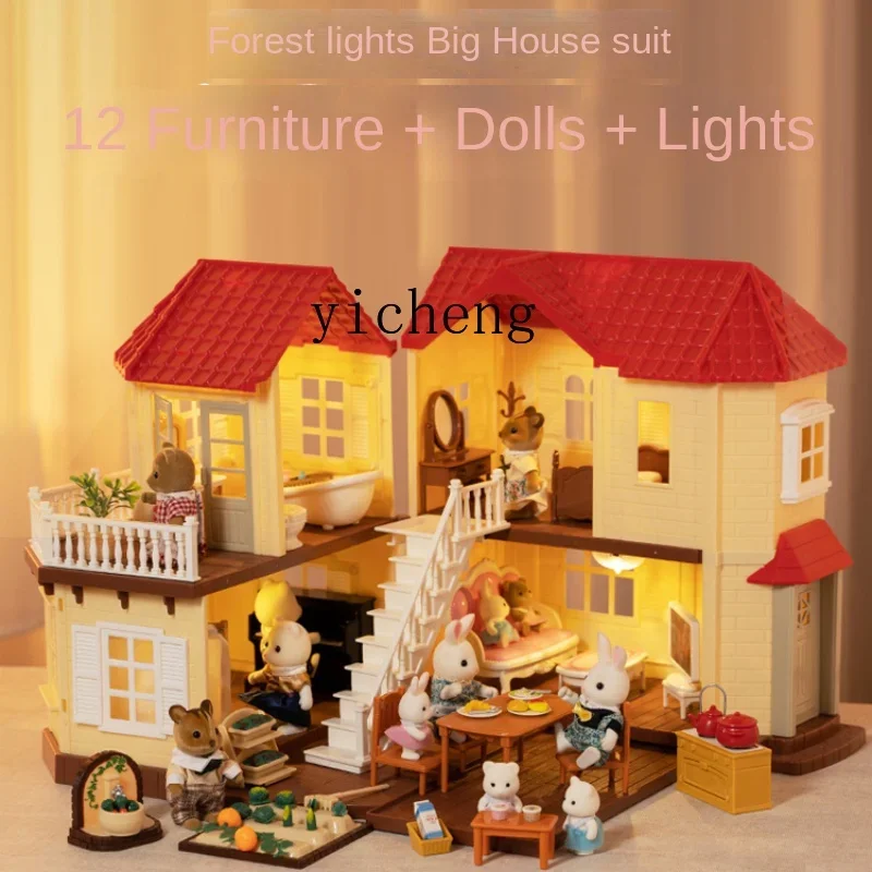 

ZC lighting big house kitchen toys girl play house villa children high-end gifts