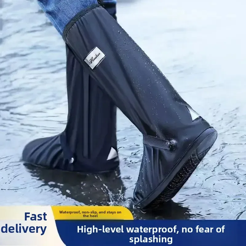 Outdoor Wear-Resistant Rainproof Shoes Rain Resistant Anti Slip Thickened Sand Proof High Tube Cycling Boots For Men And Women