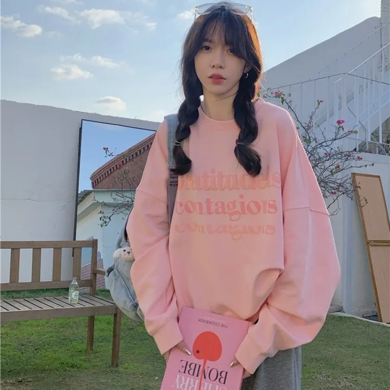 Letter Printed Hoodie Women Fashion Korean Thicken Hooded Sweatshirts Woman Y2K Streetwear Loose Hoodies