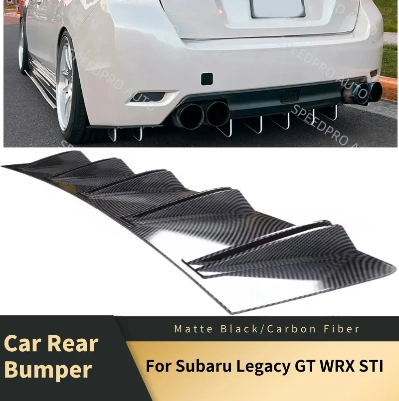 

For S-ubaru Legacy GT WRX STI Rear Diffuser 5 Fins Shark Bumper Splitter Spoiler Lip Car Body Kit Accessories Carbon Fiber