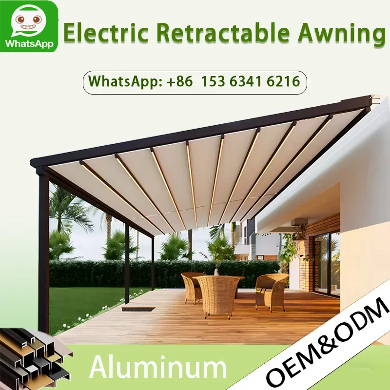 

OneAlu Aluminum Roof System - Bioclimatic Outdoor Electric Retractable Waterproof Awning for Garden & Patio Shade