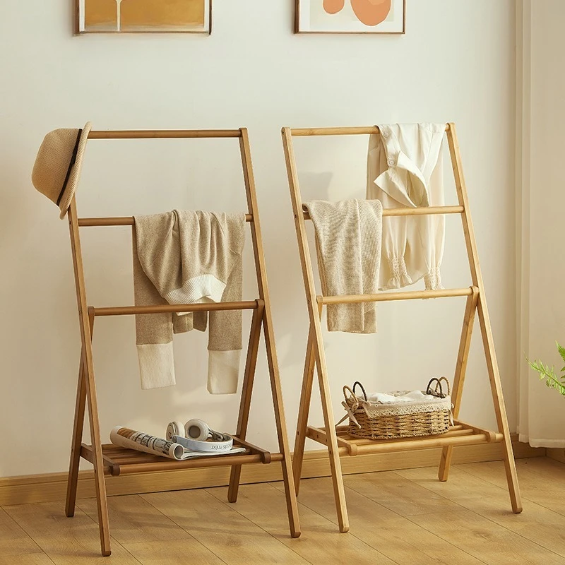 Bedside Floor Garment Rack, Temporary Night Clothes Hanger for Bedroom & B&B, Household Bedside Storage Shelf