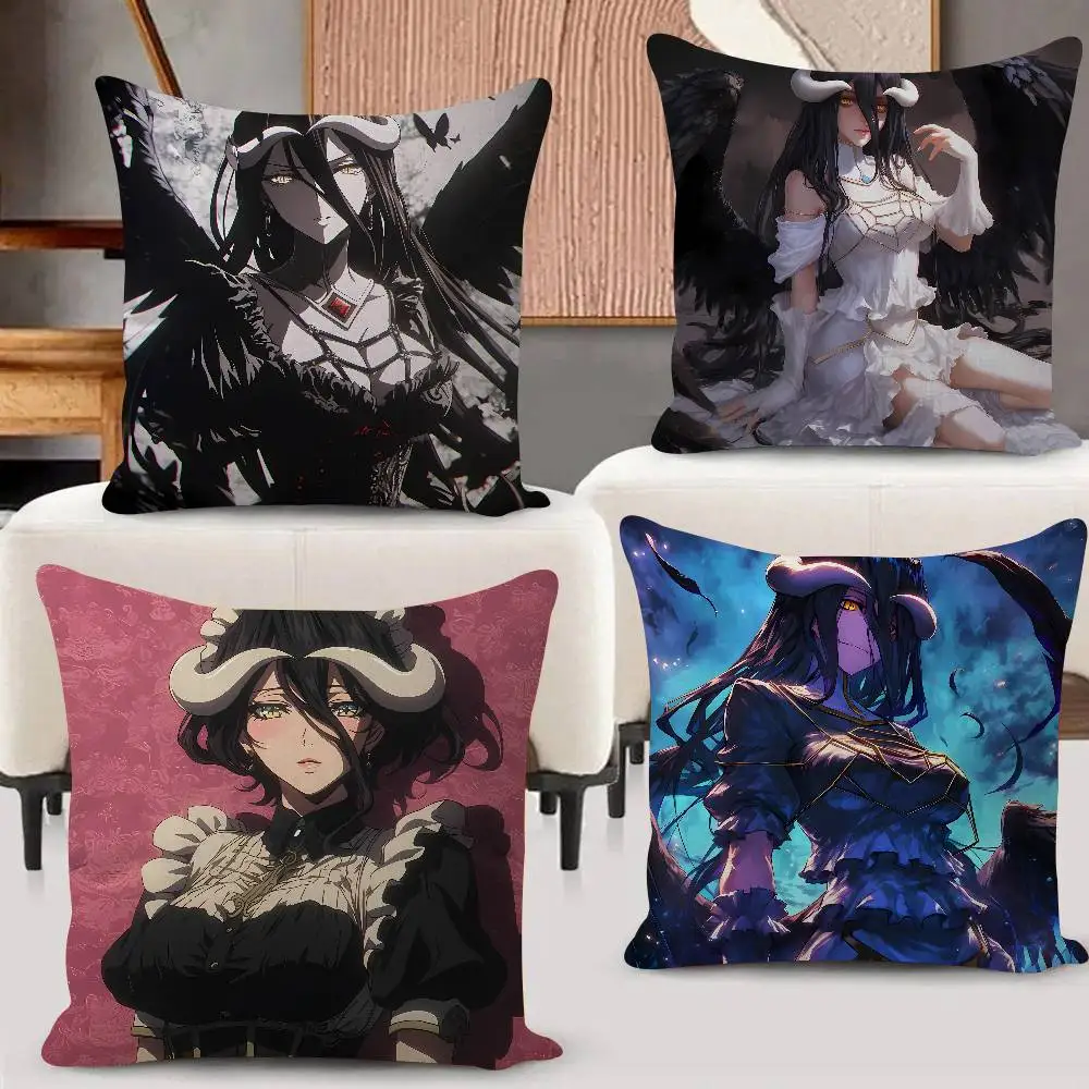 Anime Albedo O-OVERLORD Mini 45*45cm Cushion Cover Pillow Cover Decor Pillowcase Home Pillowcase For Couch Pillow