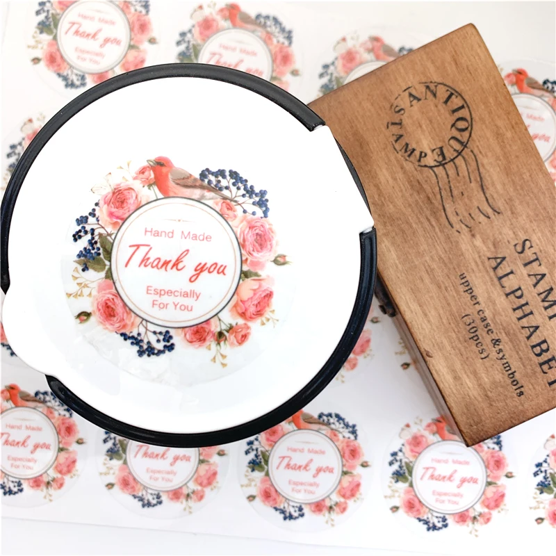 60pcs/lot Kawaii Flower Transparent Thank You Sticker For Seal Label Scrapbooking Creative Decoration Sticker Stationery Sticker