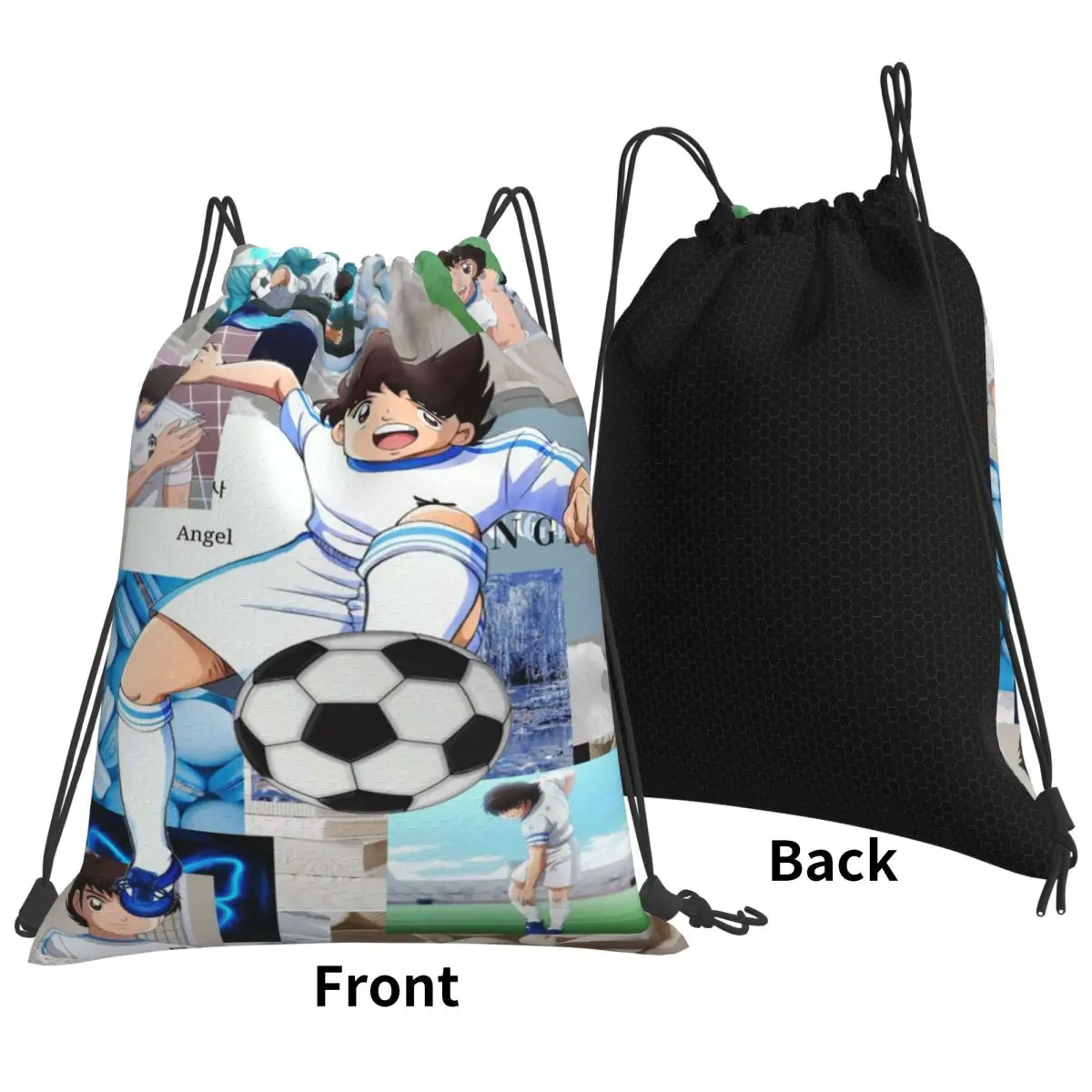 Ozora Oliver Atom Capitan Tsubasa Backpacks Casual Drawstring Bags Sports Bag Book Bags for Travel School