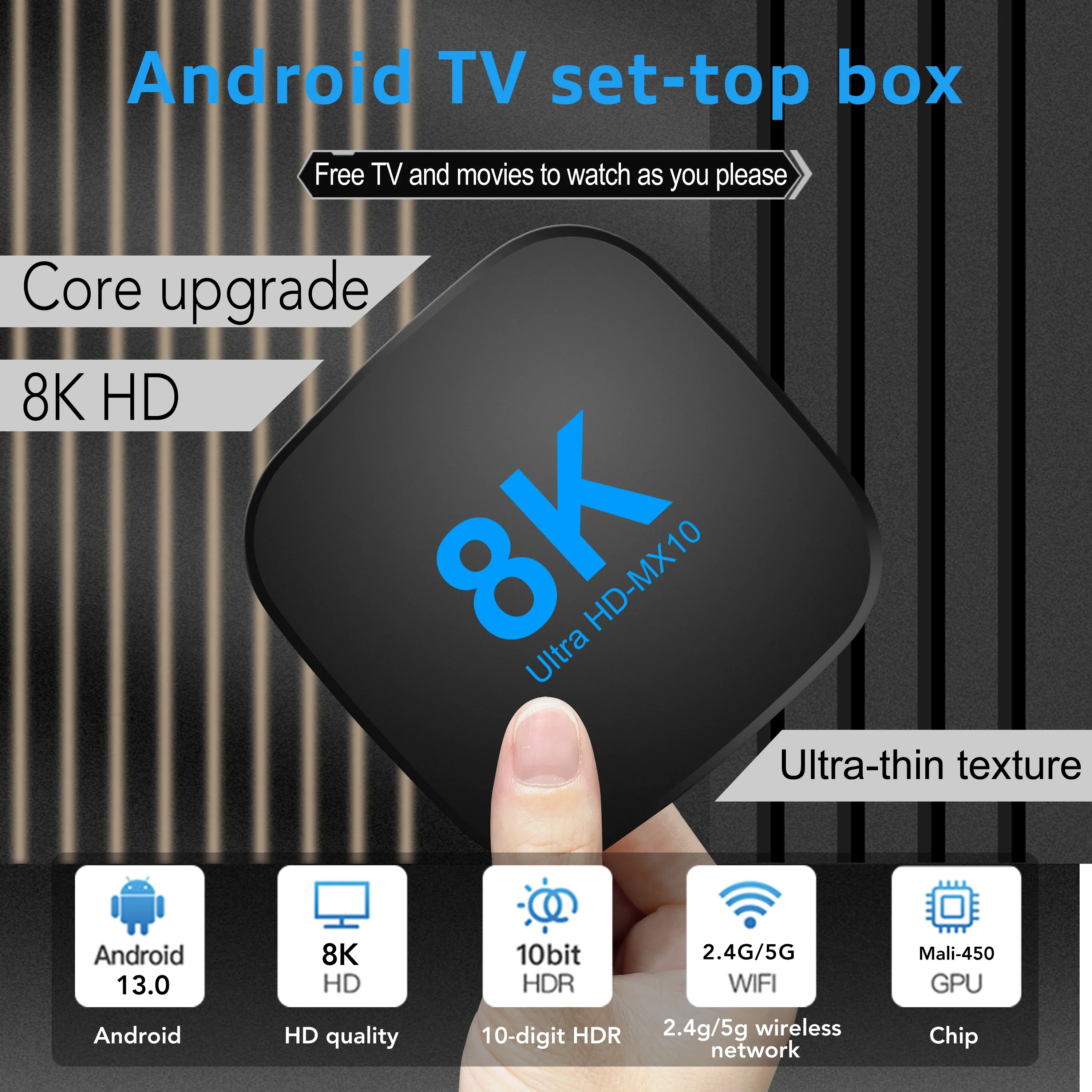 Transpeed Android 13 TV Box ATV Dual Wifi With TV Apps 8K Video BT5.0+ RK3528 3D Voice Media Player Set Top Box Remote Control