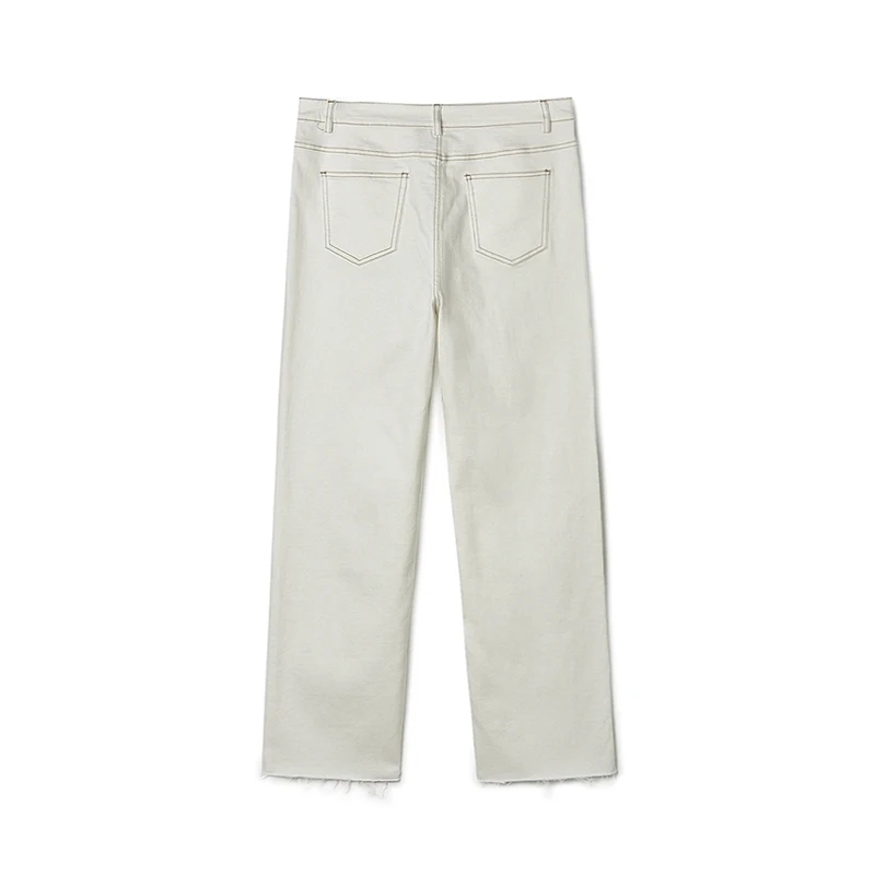 Pantalones vaqueros ajustados de pierna recta para mujer, pantalones elásticos de 9 minutos, pantalones vaqueros de algodón informales a la moda para mujer, otoño 2025