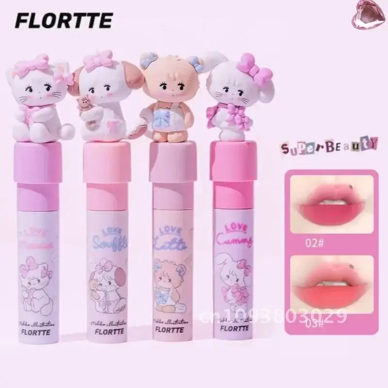 Flortte/mikko co marca batom leite bolo creme labial macio batons beleza fosco esmalte lama cosméticos lábio coreano matiz veludo