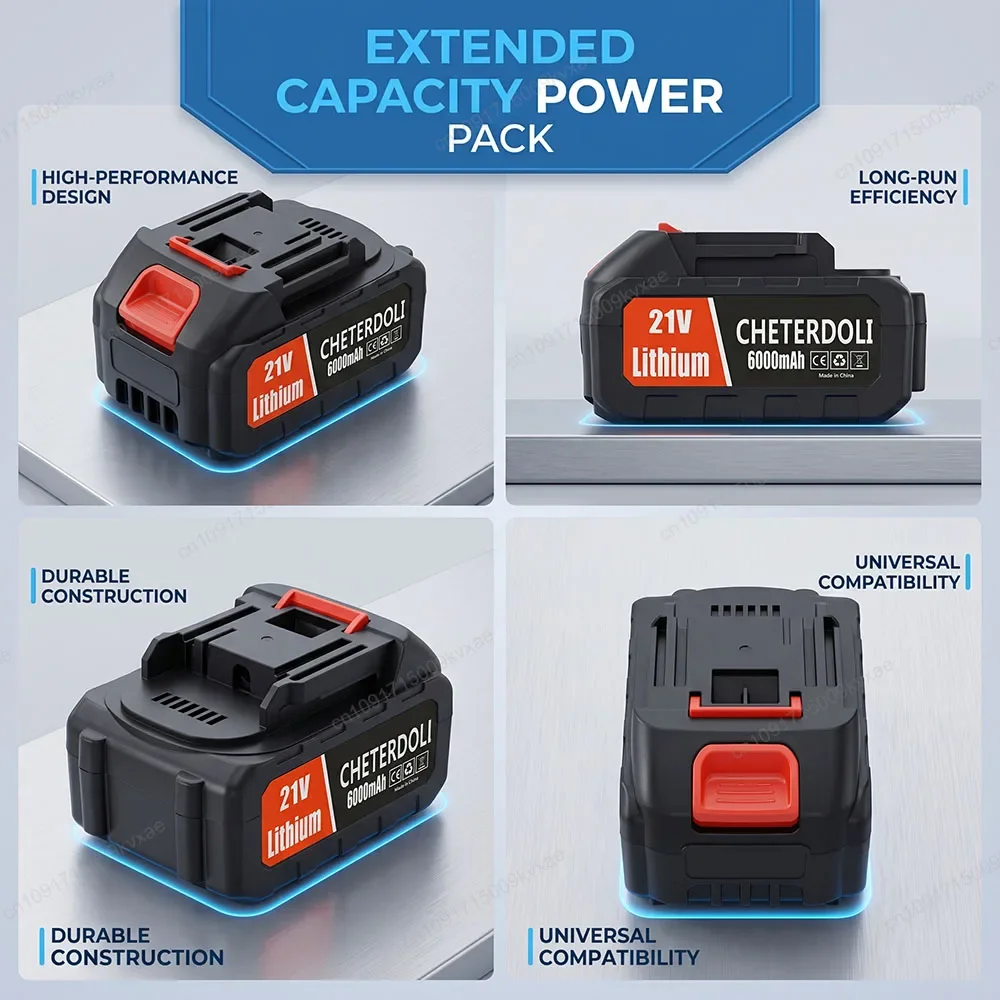 18650 Lithium Ion Battery Pack for Makita 18V 21V Power Tools BL1860B BL1850 Heavy Duty Cordless Drill Replacement with 3MOS