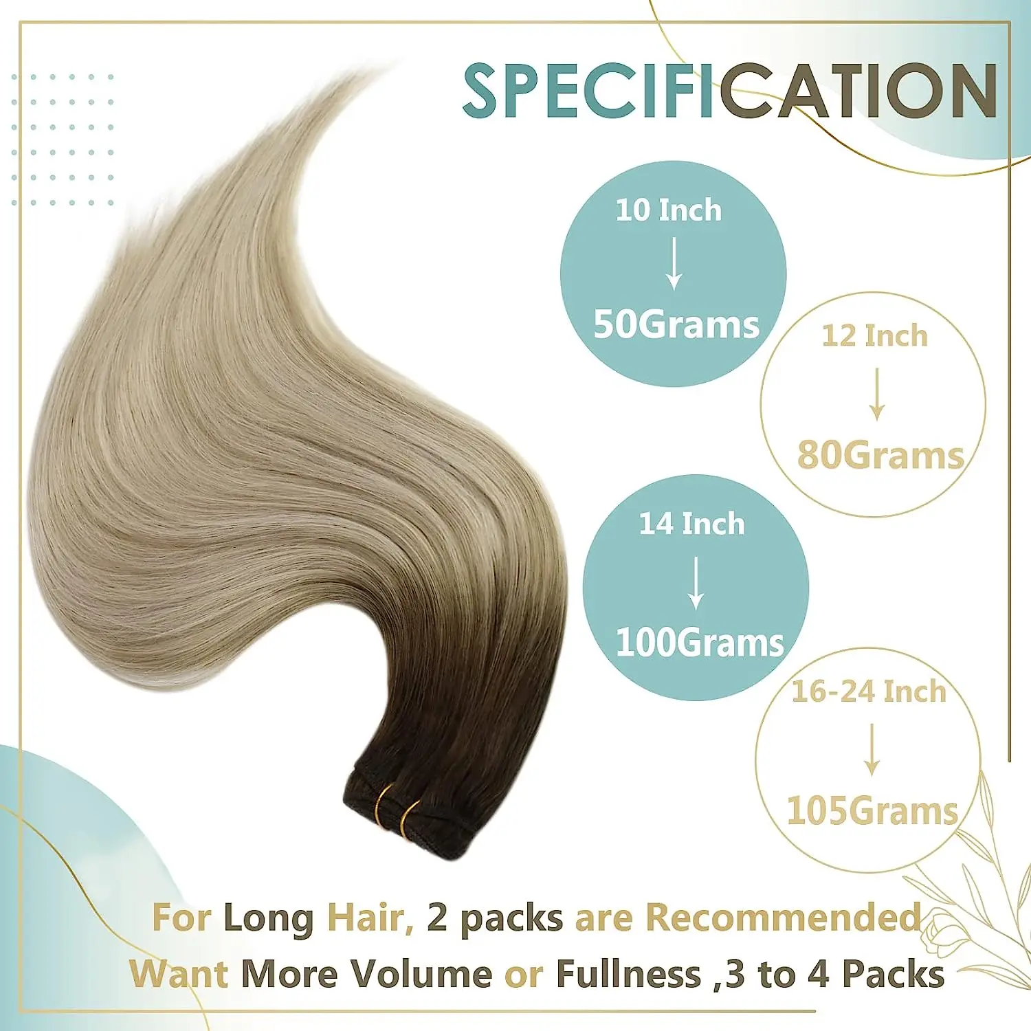 Full Shine Hair Bundles 100% Human Hair Weft Extensions Ombre Blonde Color100g Sew In Silky Straight Remy Skin Double Weft