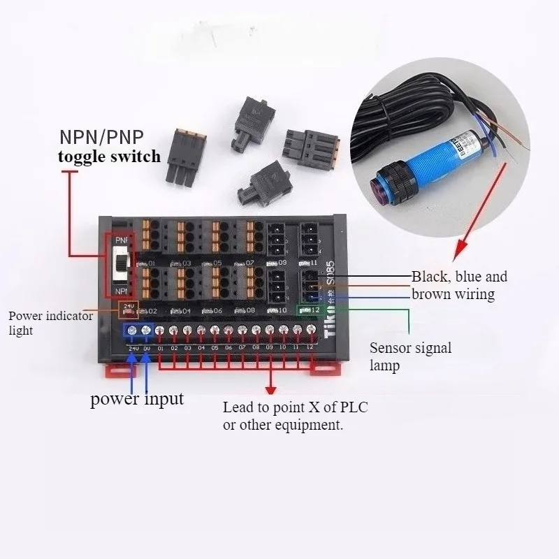 PLC الاستشعار محطة كتلة سبليت صندوق 2 سلك 3 سلك القرب التبديل تحويل مجلس S081086-2 #3