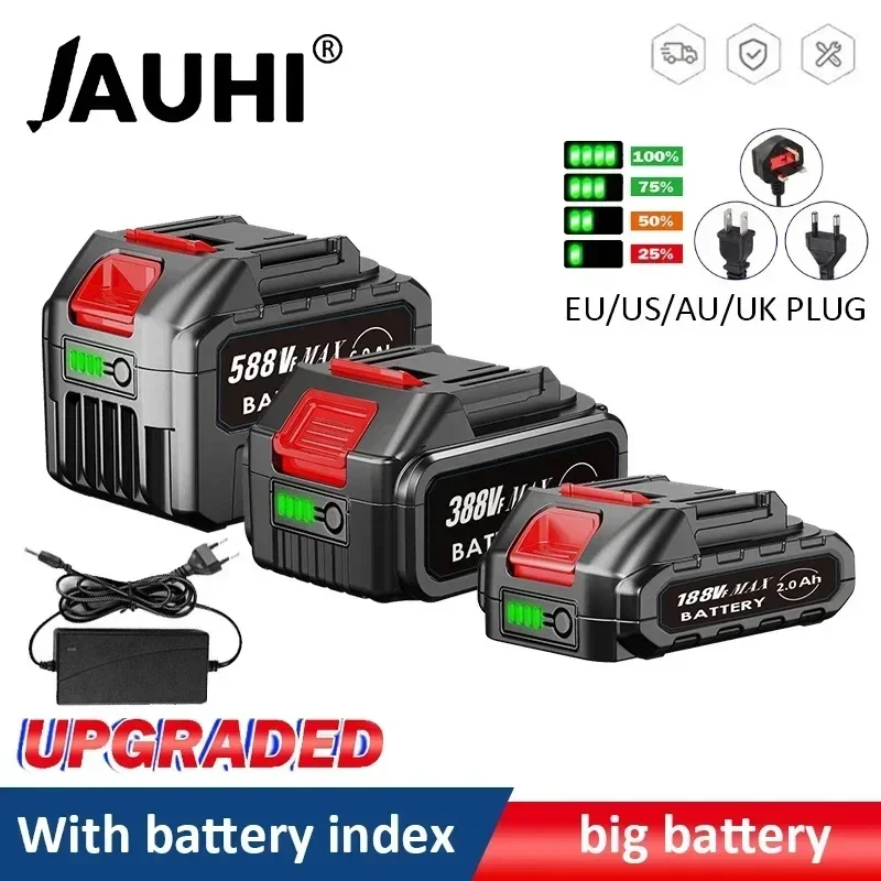 Larger Battery With Charger Lithium Ion Rechargeable Replacement For Makita 18v Battery Bl1850 Bl1830 Bl1860 Cordless Drills