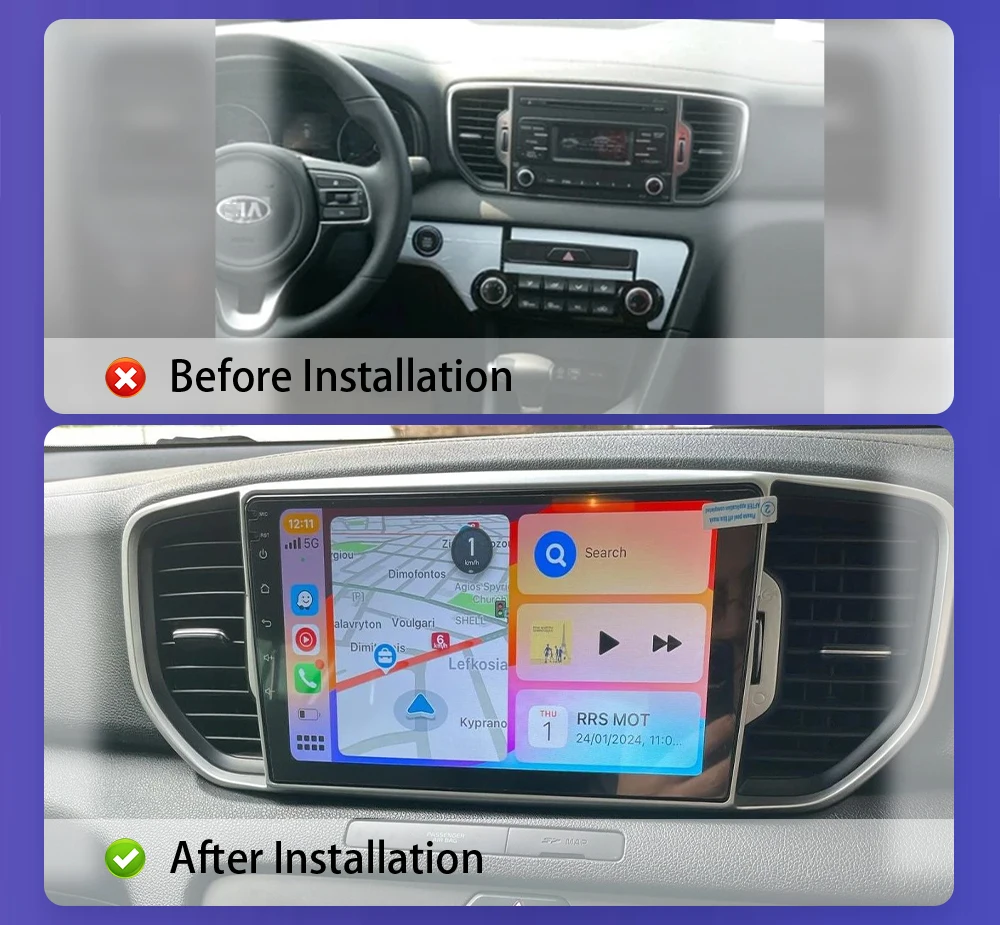 Android 16 Auto-Multimedia-Radio für KIA Sportage 4 2016 2017 2018 2019 Kabelloses Carplay Android Auto Qualcomm Autoradio 4G Wifi – Detail 1