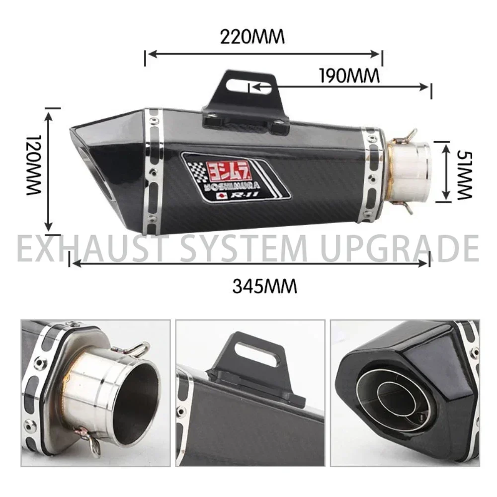 Universal 36-51mm Motorcycle Exhaust with Db Killer Stickers Muffler Z900 GSXR1000 SV650 R6 R3 ZX6R ZX10 K7 MT07 Exhaust Systems