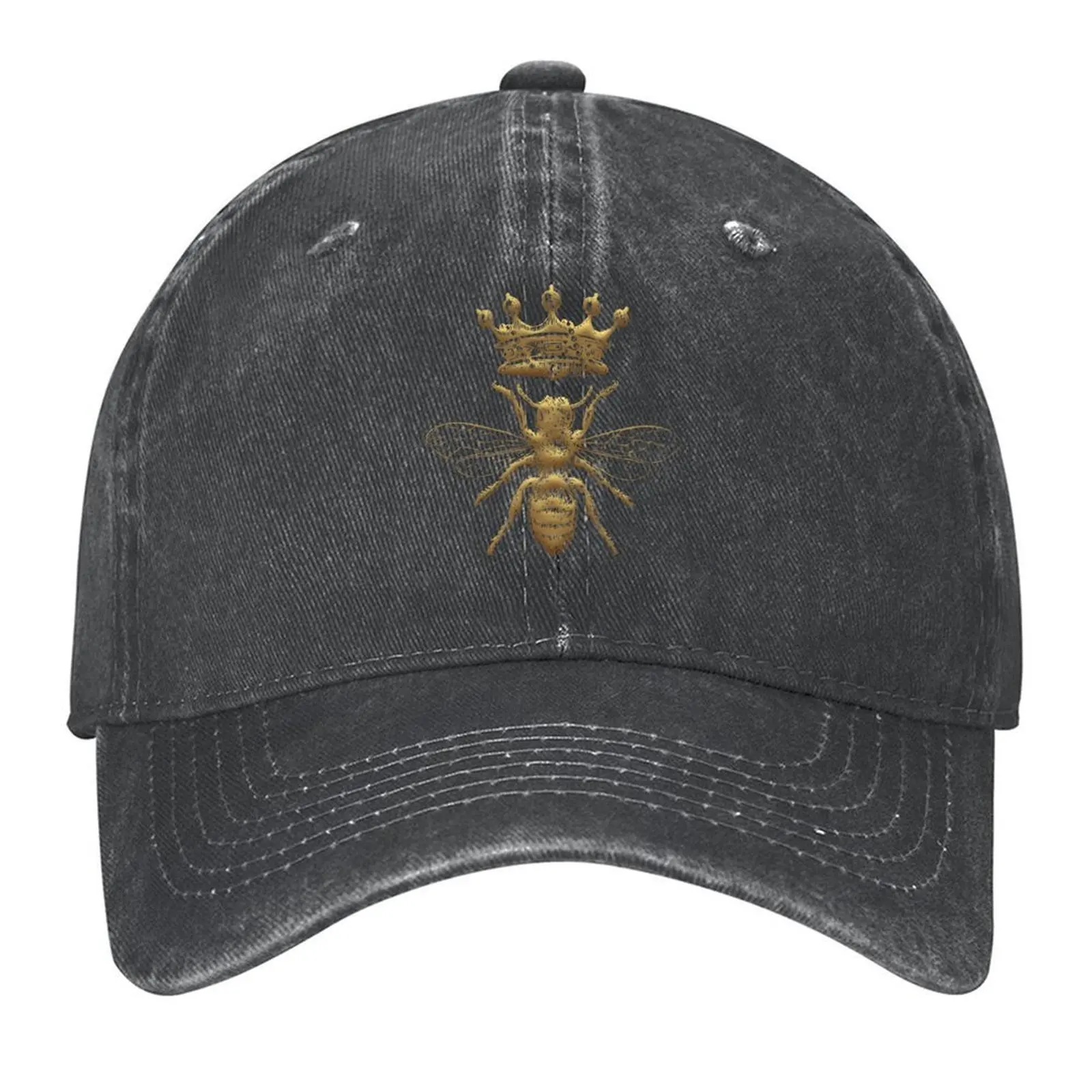 

Queen Bee Pattern Vintage Honey Bees Gold and Black Vintage Style Baseball Cap Cosplay Snapback Cap Man Women's