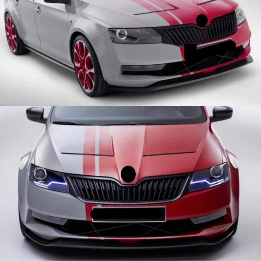 Grill Mask Grid Radiator Grille Front Bumper Net Assembly For Skoda rapid 2014 2015 2016 2017 2018 2019 Auto Accessories