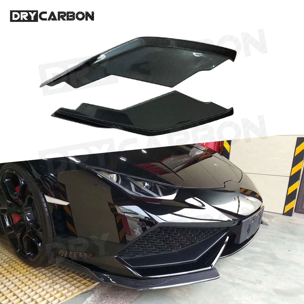 

2 шт., фартук-сплиттер переднего бампера, чехол из углеродного волокна для Lamborghini Huracan LP600 LP610 Coupe 2014 2015 2016 2017 D Style