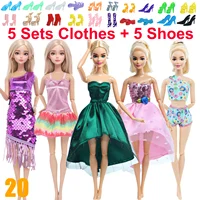 10 Pcs/Set Fashion Outfits 30cm Doll Shirt Pants Dress Shoes 11.5 Inch Doll Clothes Dollhouse 11.8" 1/6 Doll Accessories Toy 4