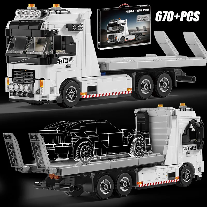 

New Technical FH16 Trailer Building Blocks Toy MOC Truck Recovery Vehicle Model Bricks Toys Boys Festival Party Gifts