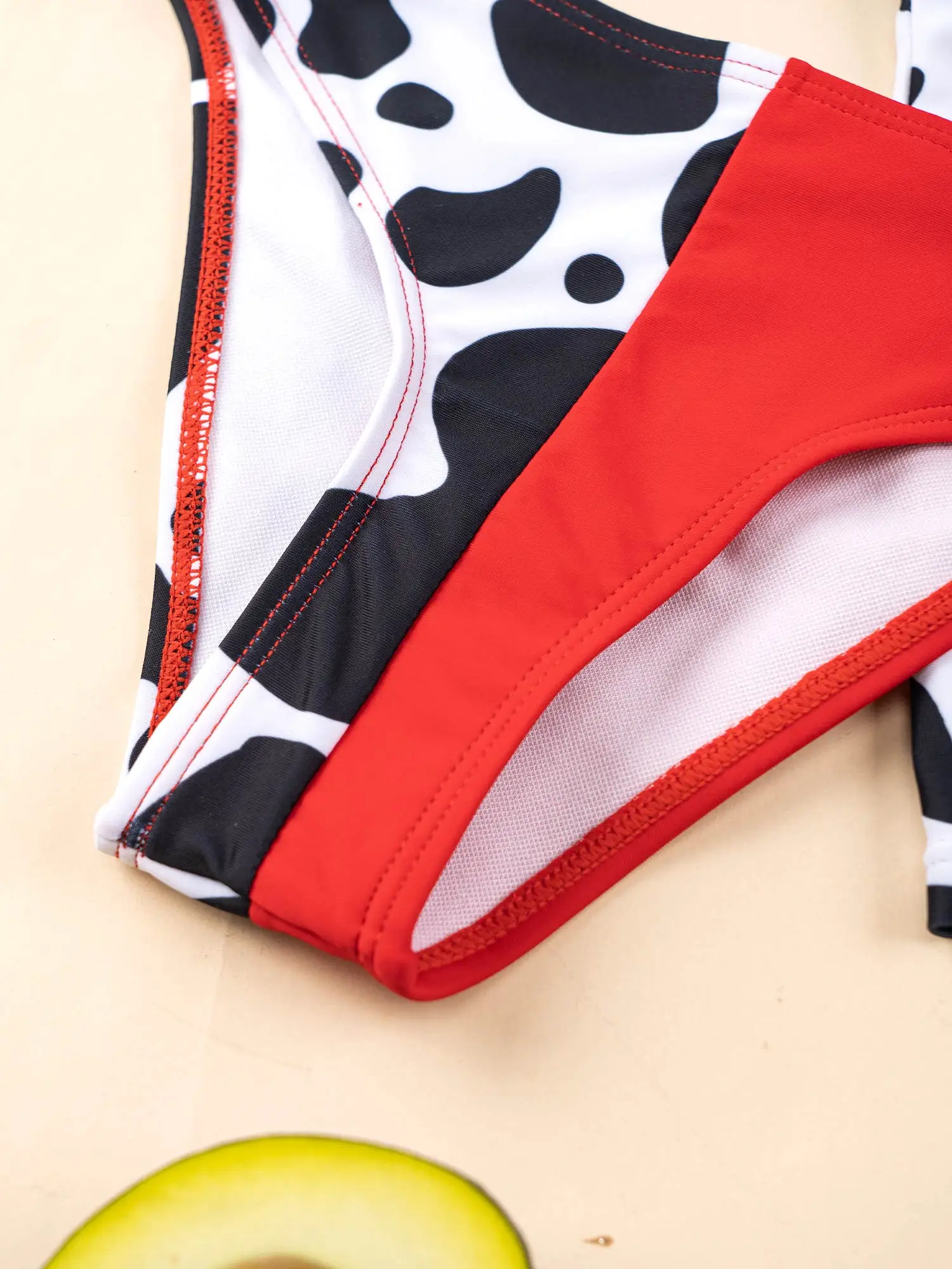 4Pcs Kids Grils Swimsuits Cute Cow Print Tankini Sets Sleeveless Bra Top Briefs Boyshorts Swimming Bathing Beachwear Swimwear