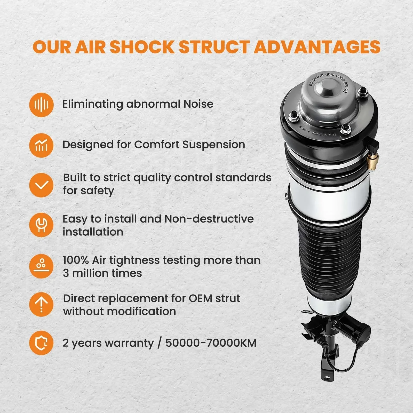 New Front Left Air Shock Absorber Fit A6 Quattro & A6 Base Sedan 4F0616039N Air Suspension Air Spring Shock
