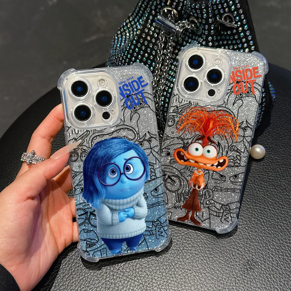 Lovely Inside Out Hot Phone Case For Samsung Galaxy S25 S24 S23 S22 S21 S20 Note20 FE Ultra Plus 4G 5G Anti Fall Bling Cover