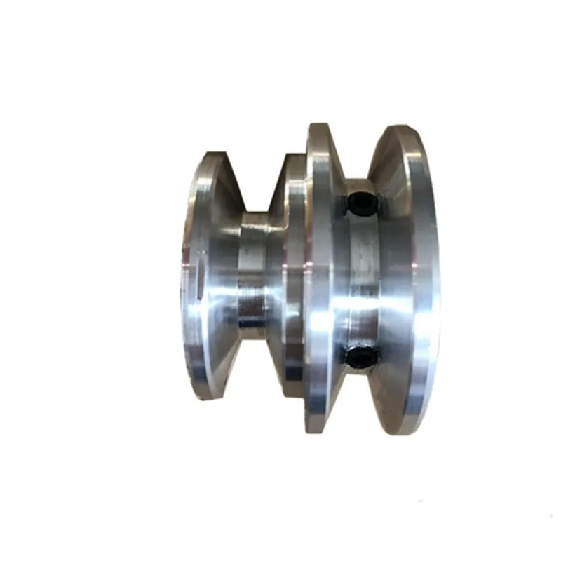 

Aluminum Alloy 40-50mm Double Groove Pulley 8-20MM Fixed Bore V-shape Pulley Wheel for 10MM Round Belt