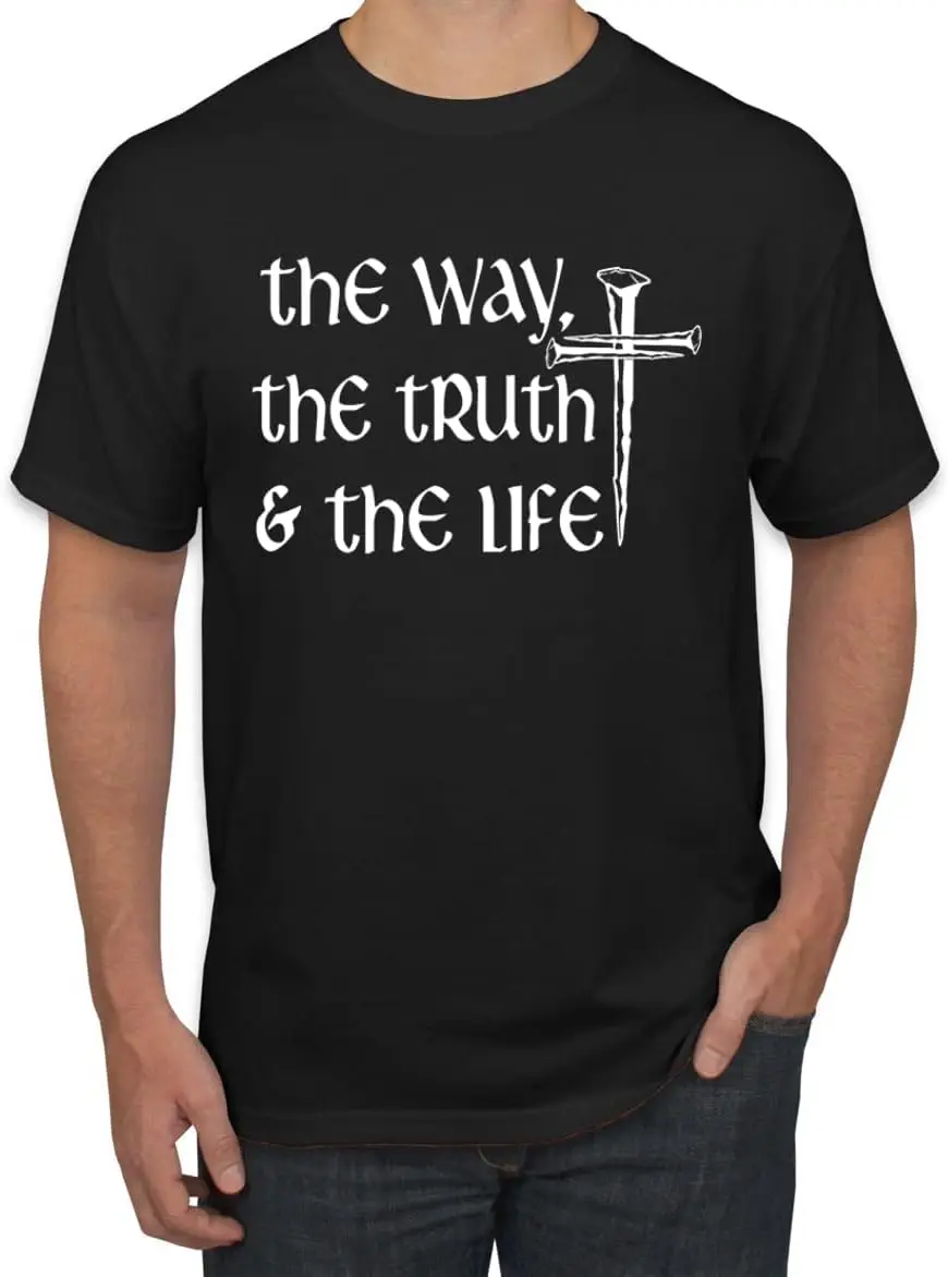 Wild Bobby The Way, The Truth & The Life Inspirational/Christian Men's Graphic T-Shirt