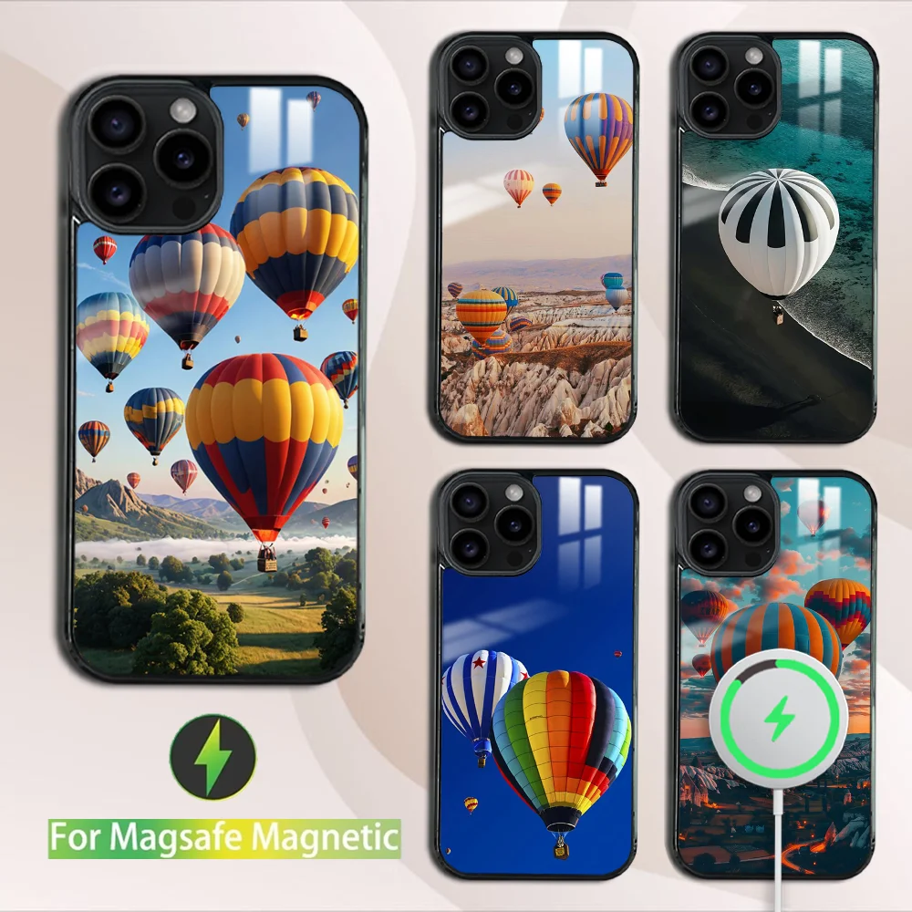 Hot air balloon turkey Phone Case For iPhone 16 15 14 13 12 11 Pro Max Plus Mini Magsafe Mirror Wireless Magnetic Cover