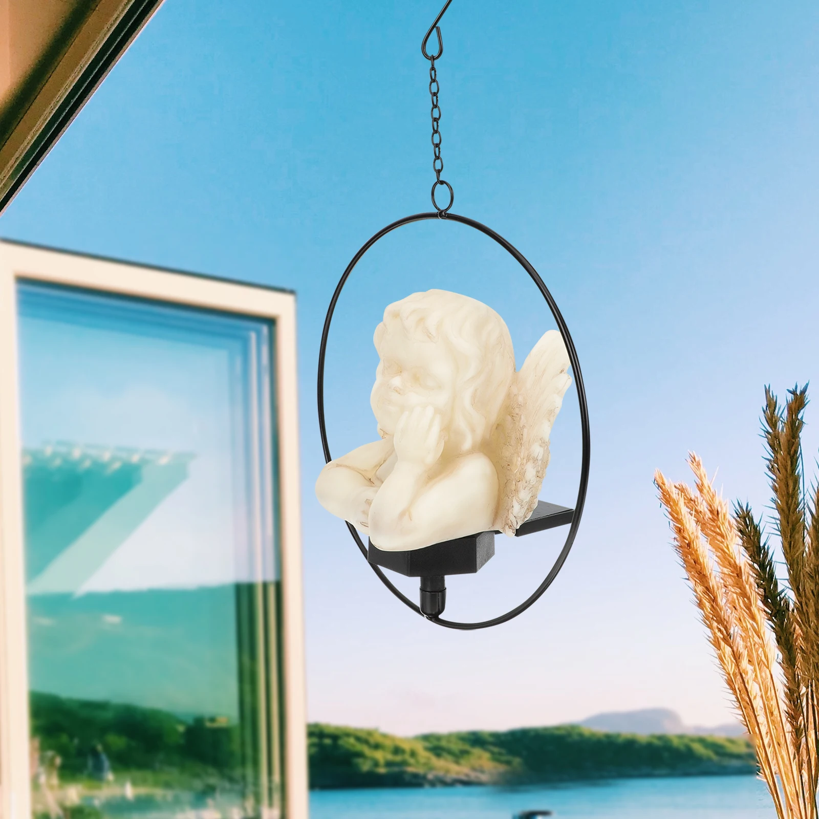 

Durable Solar Angel Light Hanging Lamp Waterproof Garden Decor Christmas Light Angel Solar Powered Hanging Lamp