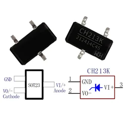 Puce de diode à faible chute avec fonction de limitation de courant, CH213, 5V 0,5 A, lot de 50 pièces