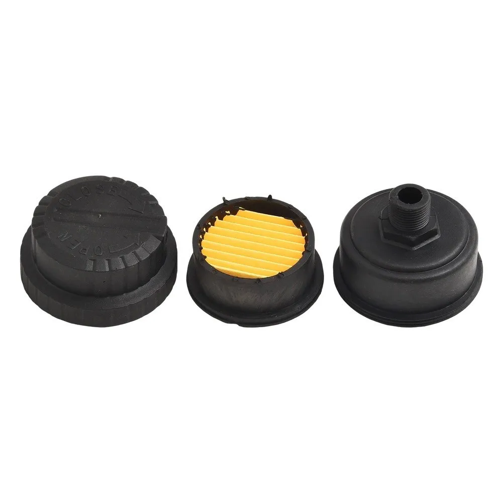 Black Plastic Intake Muffler for Air Compressor with Male Thread 70x65mm Size Works with 12 16 20mm Port Diameters
