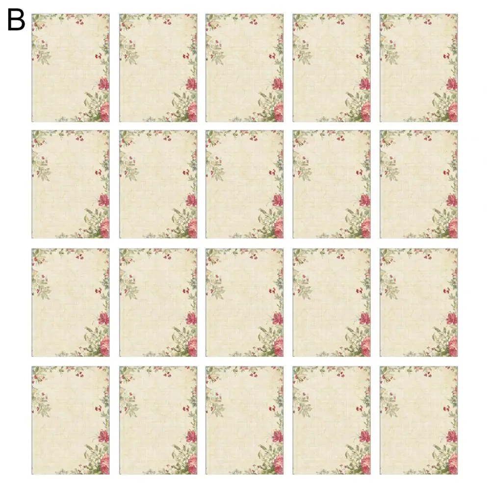 Beautiful  Letter Pad Plant Pattern Jasmine Envelope Letter Paper Pastoral Style Retro Writing Paper for Student